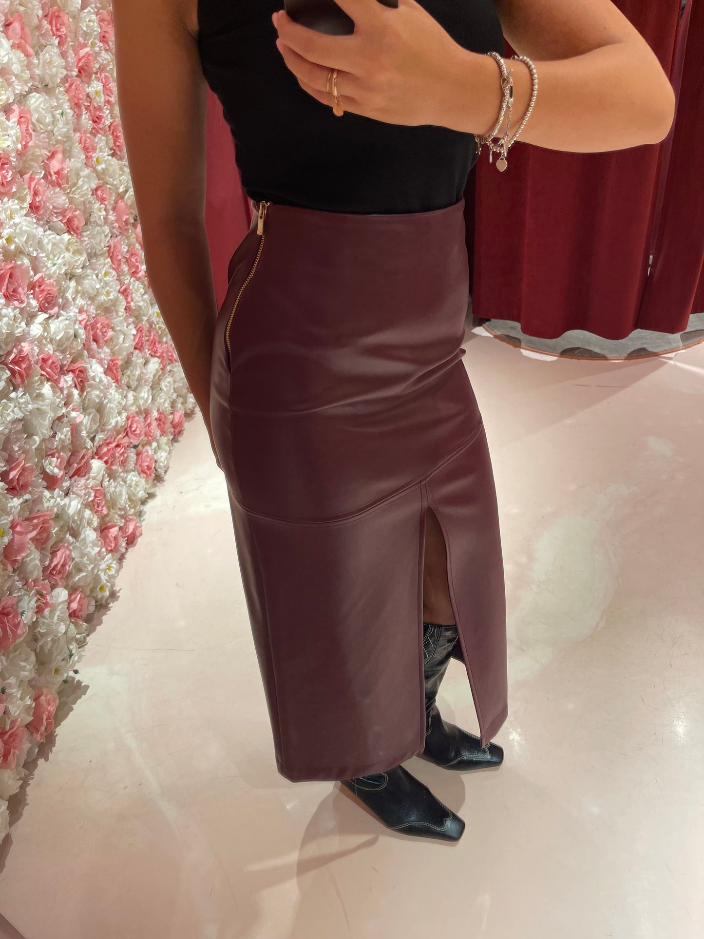 Longuette spacco eco bordeaux Dramee