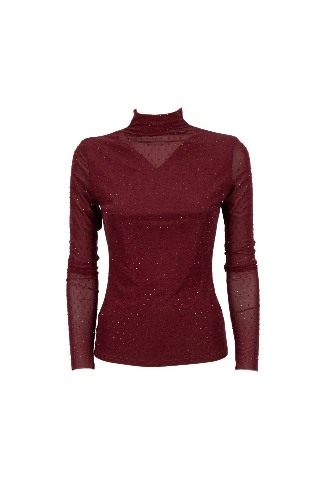 Maglietta trasparenza strass Pagani bordeaux Odi Odi