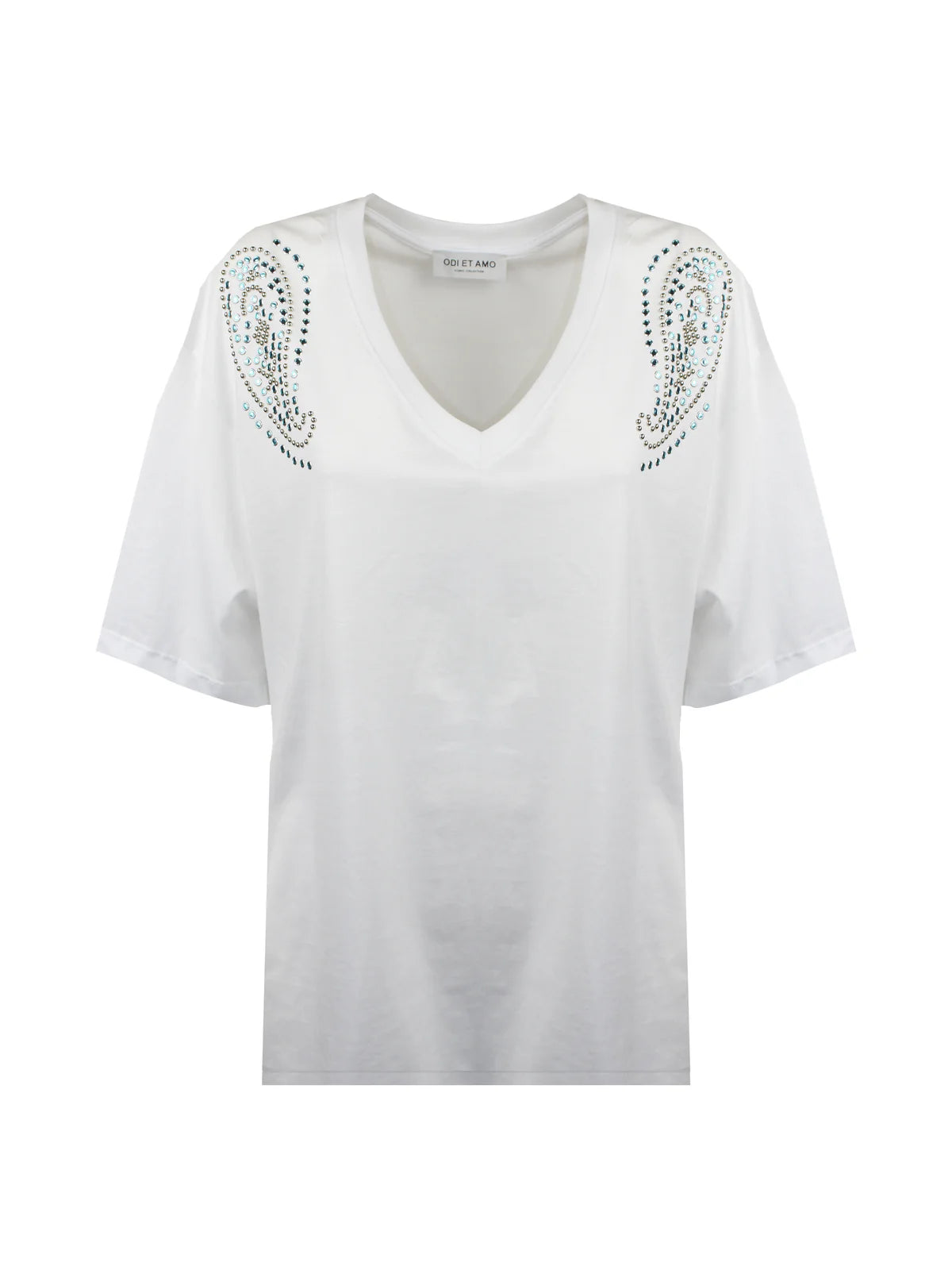 T-SHIRT DUBAI OVERSIZE SCOLLO A V APPLICAZIONE DOODLES ODI ET AMO