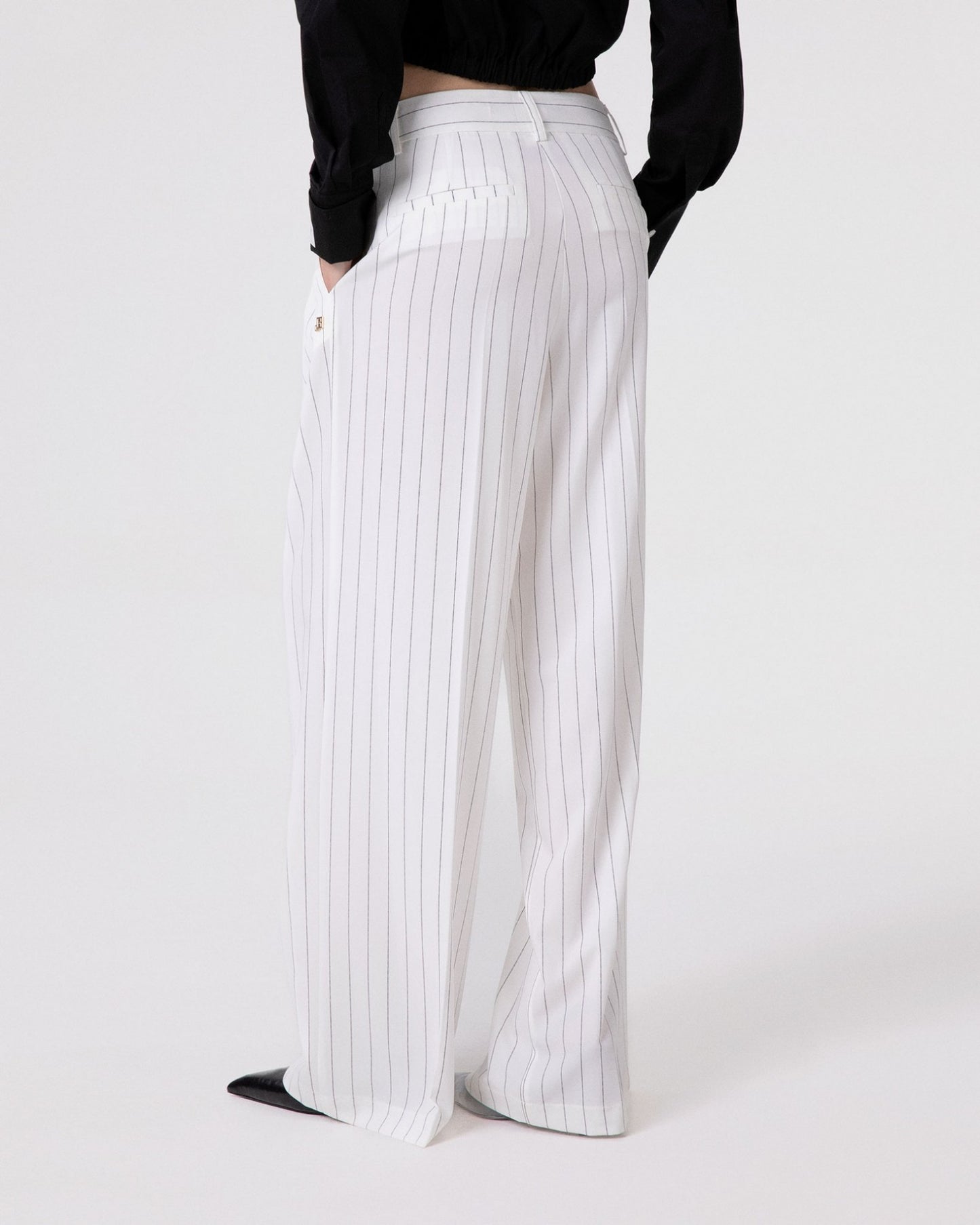 Pantalone Gessato Over Con Pences • Off White HINNOMINATE