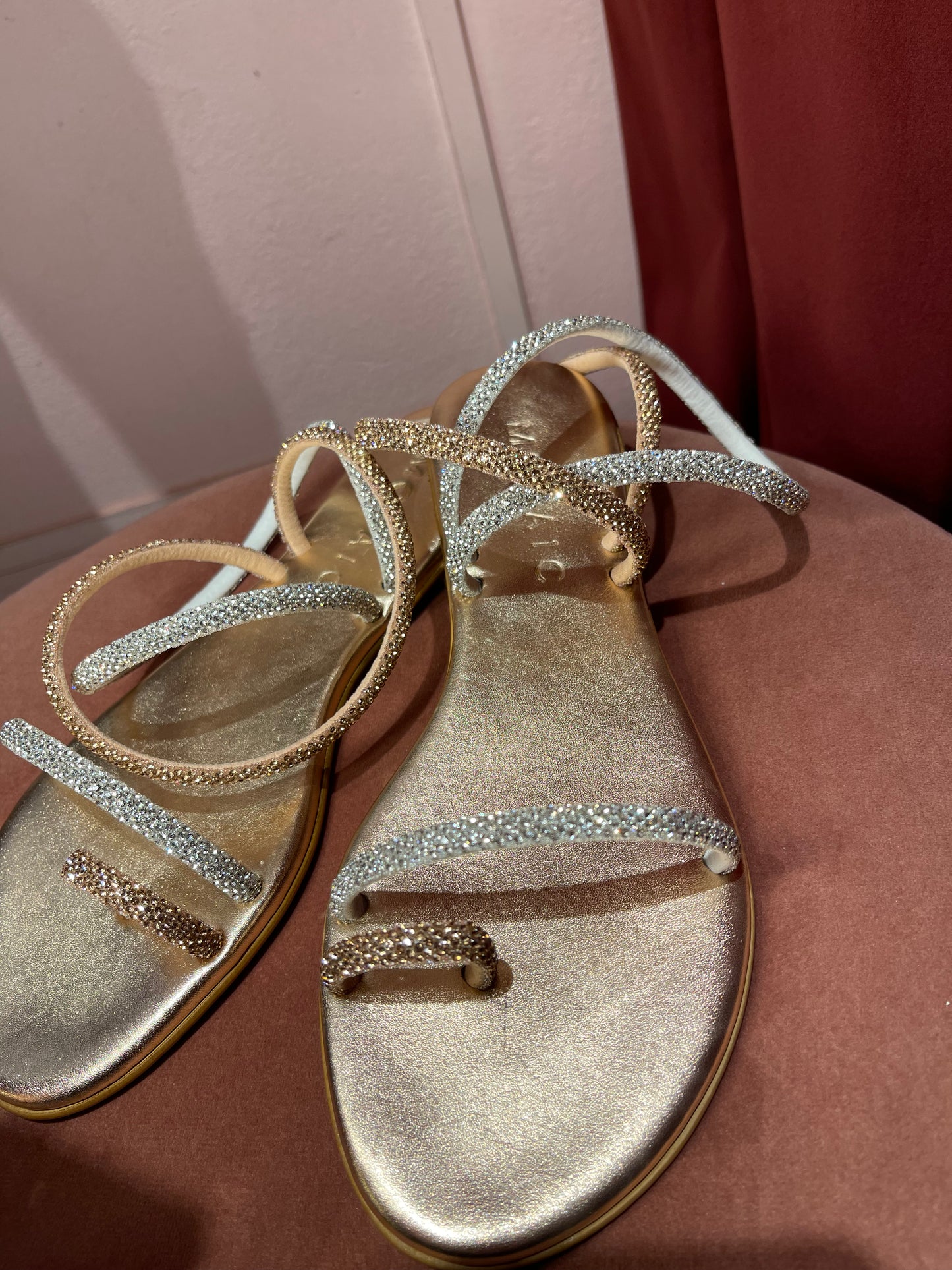 Sandalo intreccio caviglia Areti Rose Gold Silver