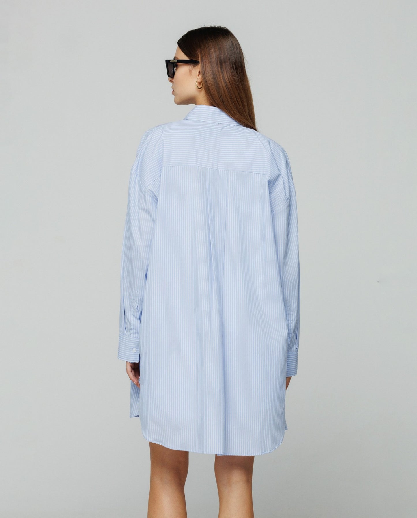 Chemisier over in cotone bastonetto • Azzurro HINNOMINATE