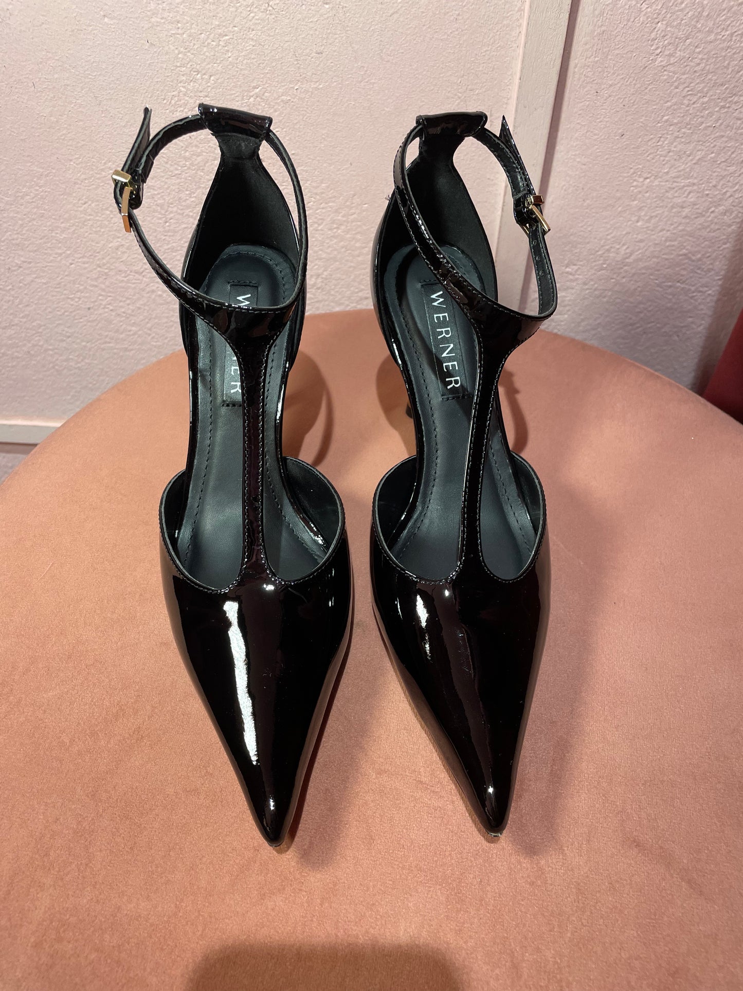 Décolleté vernice tacco oro Werner