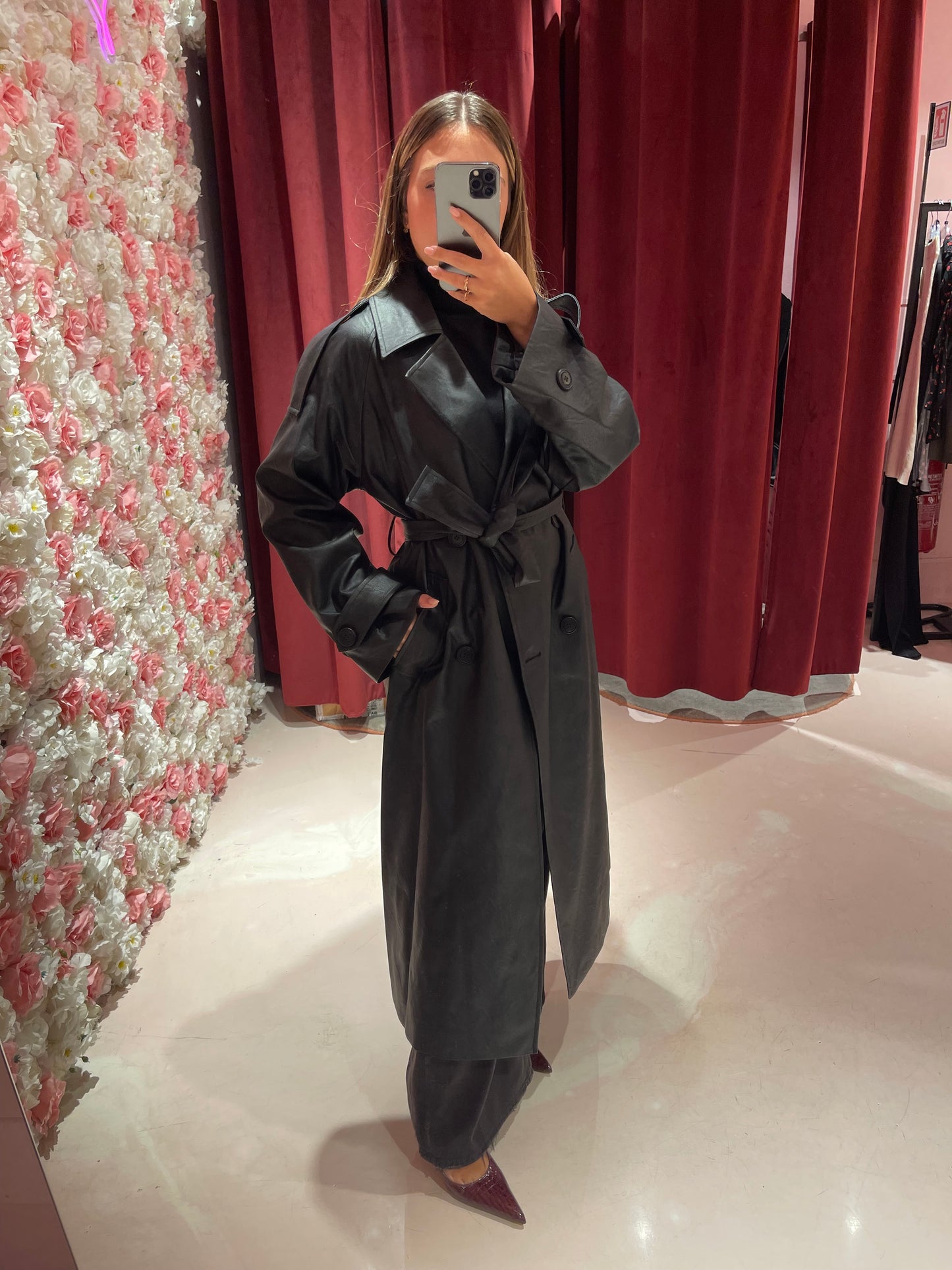 Trench in ecopelle doppiopetto Hinnominate