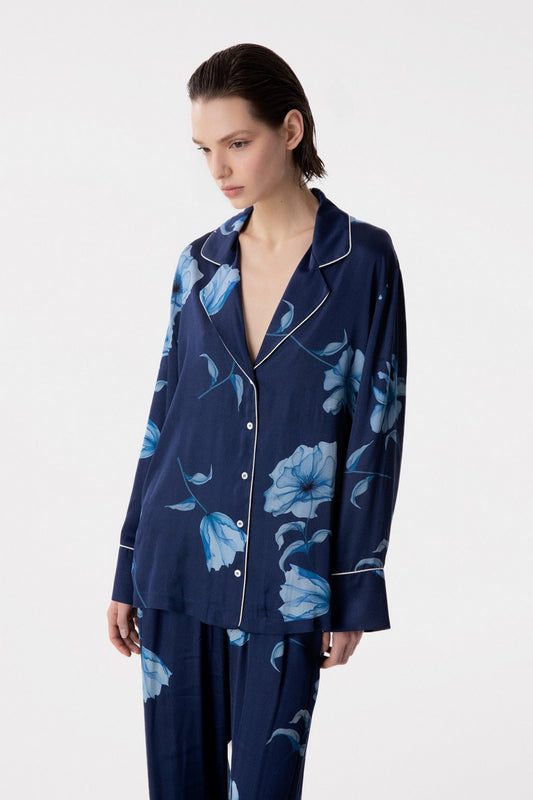 Alison - Blazer Maniche Lunghe • Lotus Blu Mar de Margaritas