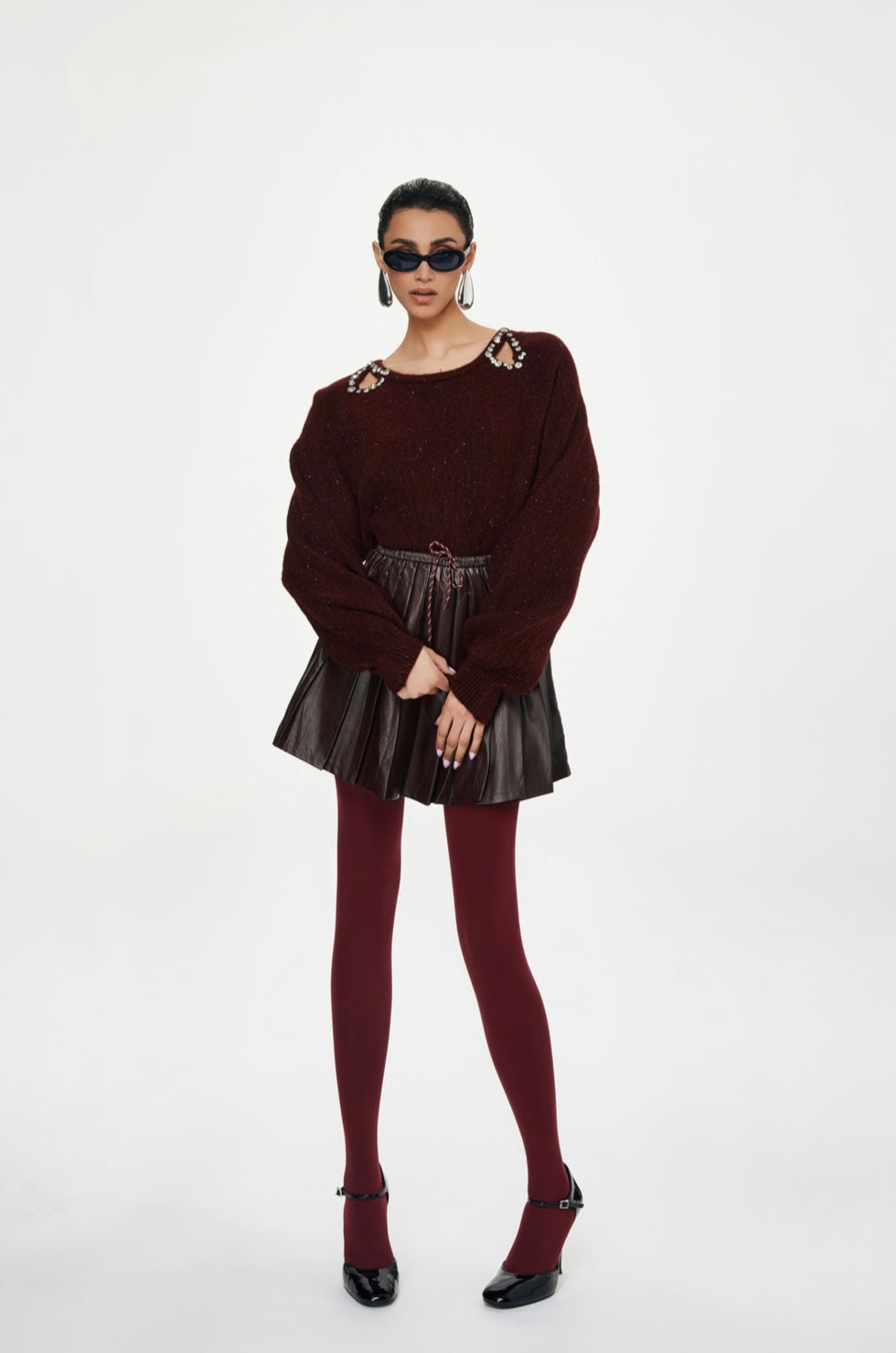 Hays Maglione cut out strass bordeaux Tpn