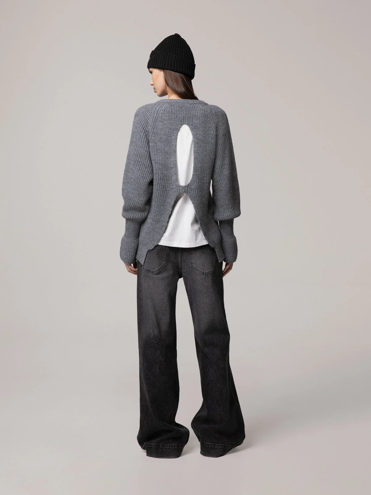 Maglione girocollo con dettaglio sulla schiena grigio Hinnominate