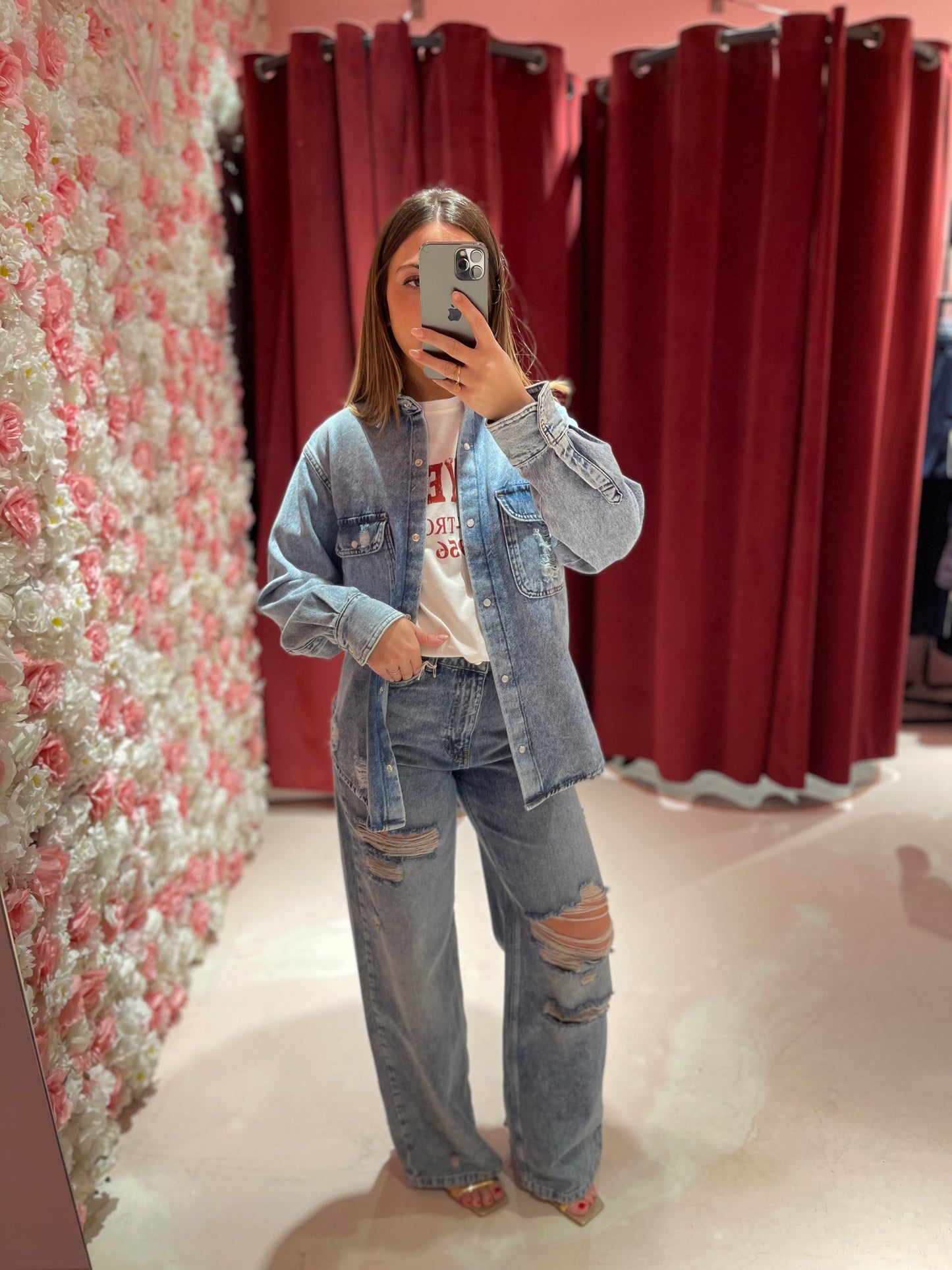 Camicia In Denim Con Rotture • Blu Chiaro HINNOMINATE