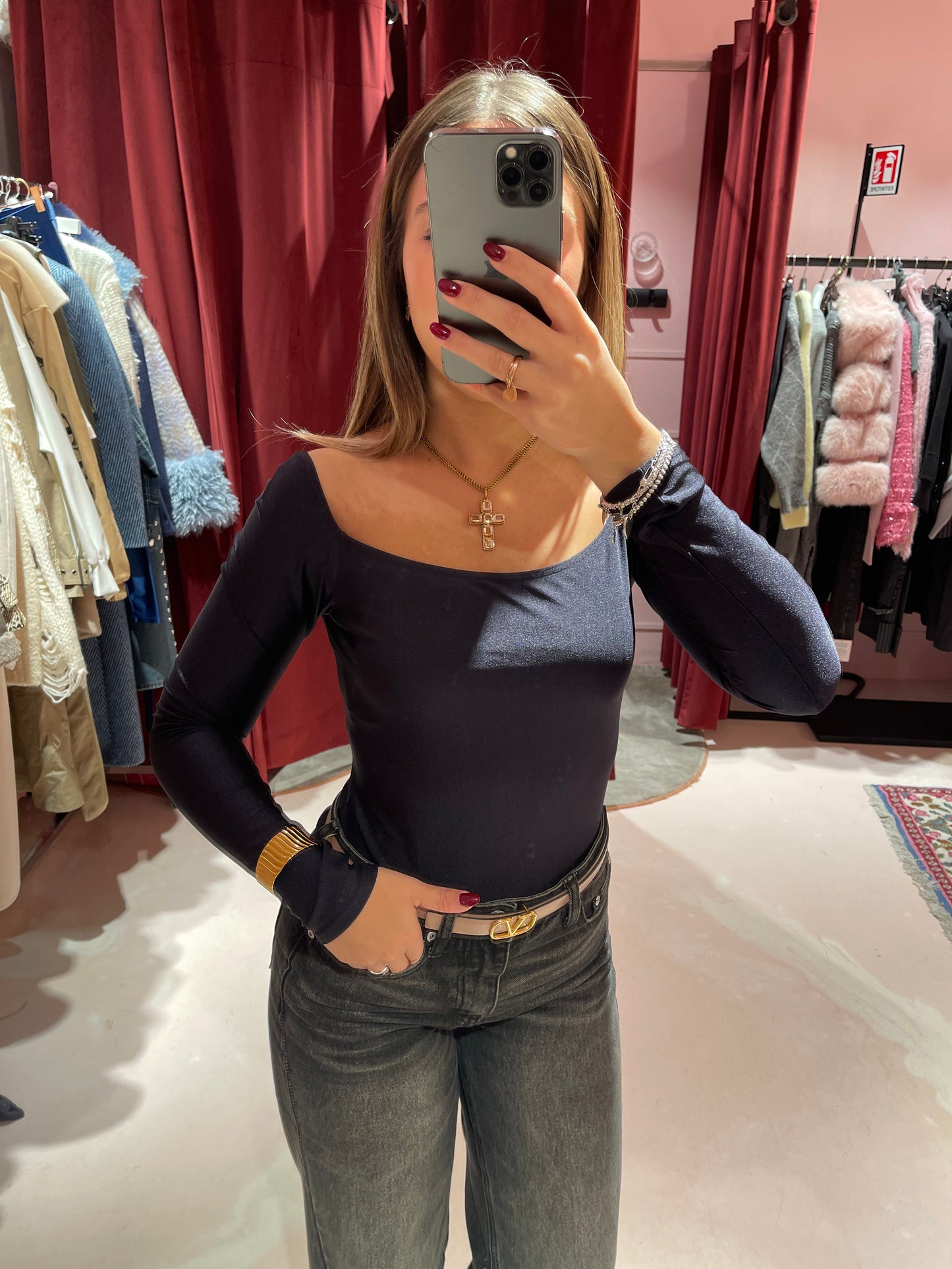 Body nero scollo squadrato in lycra Matinee