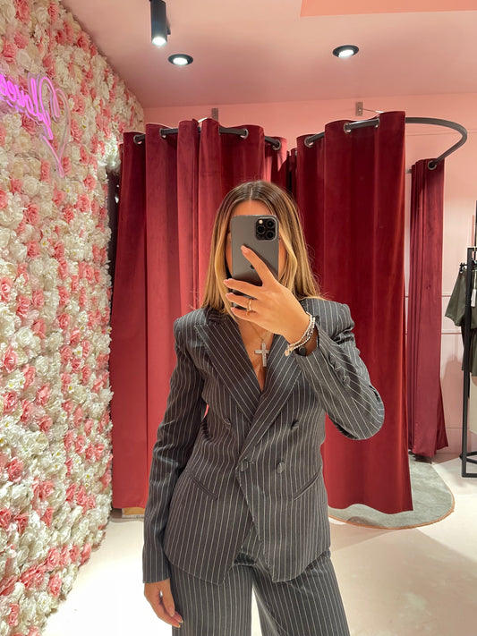 Blazer gessato doppiopetto Silence Limited