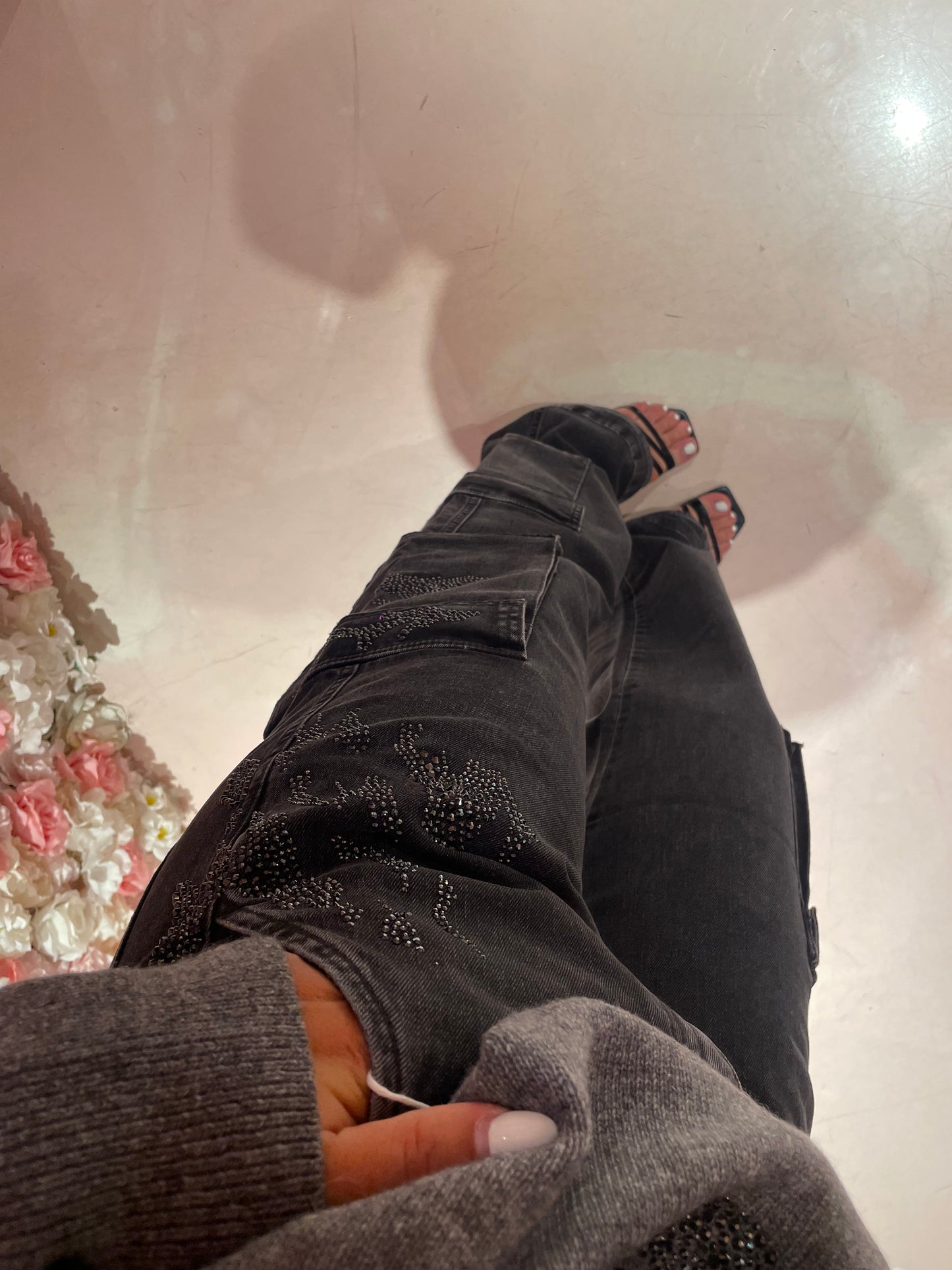 JEANS CARGO STRASS ODI ET AMO