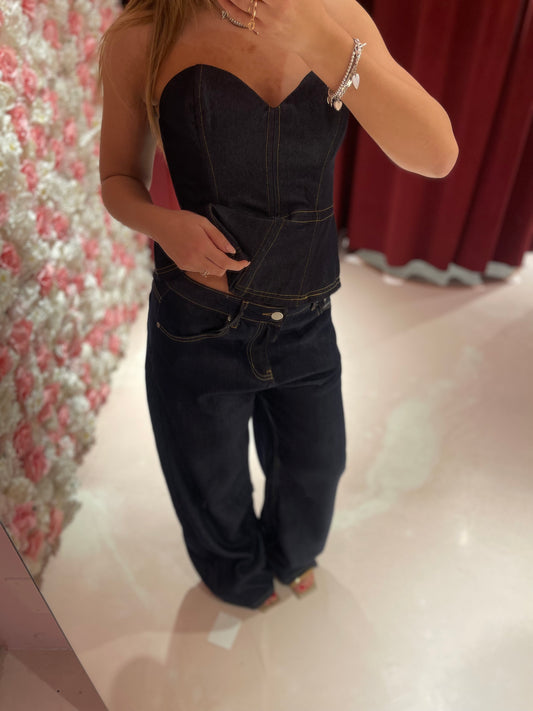 Denim palazzo scuro gl