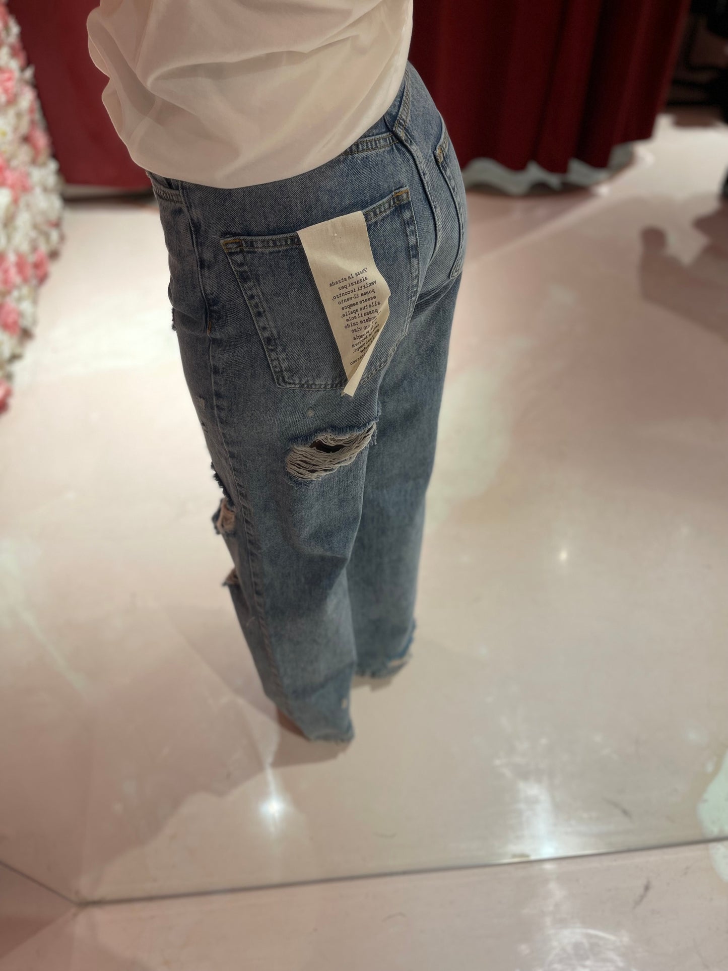 Jeans Baggy Fit In Denim Con Rotture • Blu Chiaro HINNOMINATE