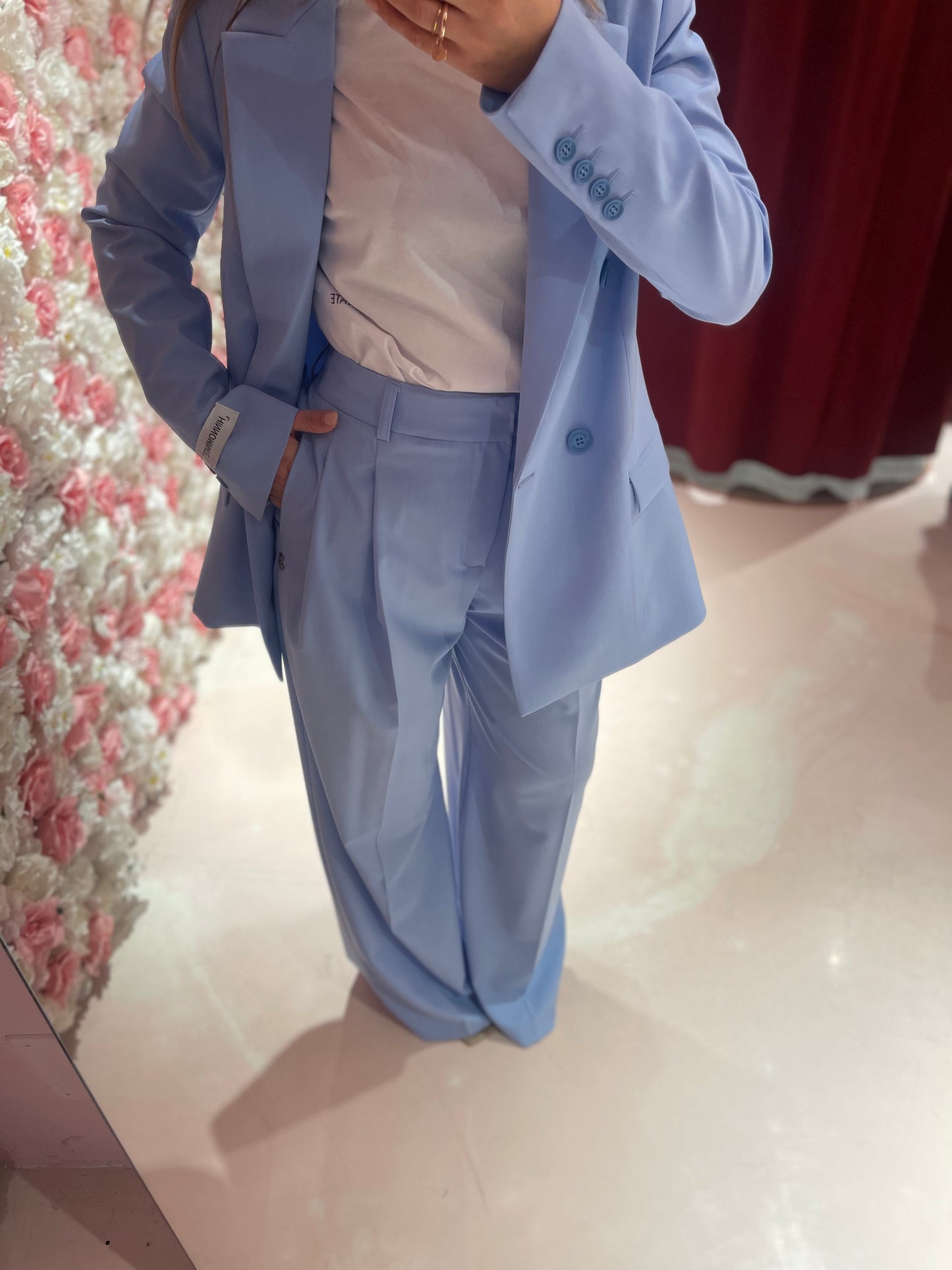 Pantalone Over Con Pences • Azzurro Pastello HINNOMINATE