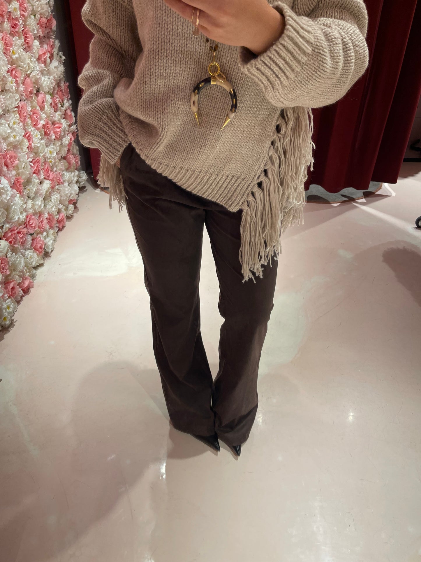 Pantalone scamosciato cioccolato gl