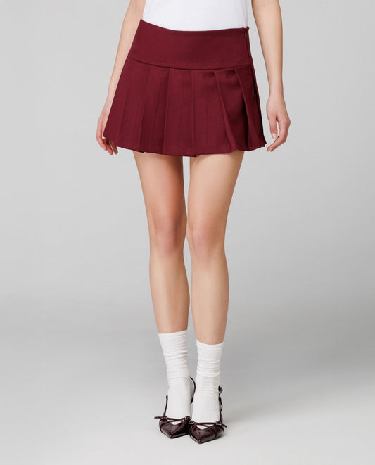 Gonna Corta Pantaloncino A Pieghe • Bordeaux HINNOMINATE