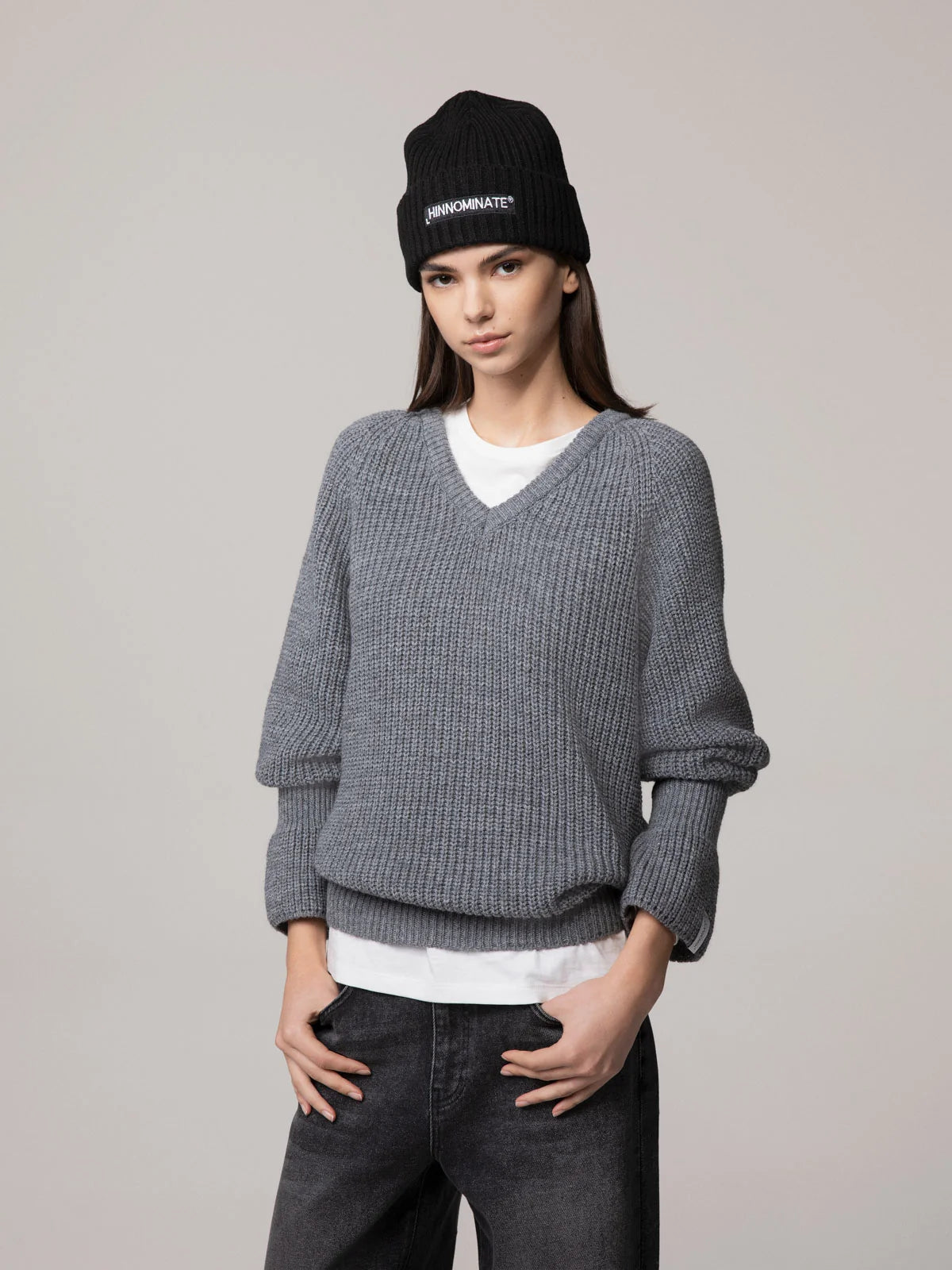 Maglione girocollo con dettaglio sulla schiena grigio Hinnominate