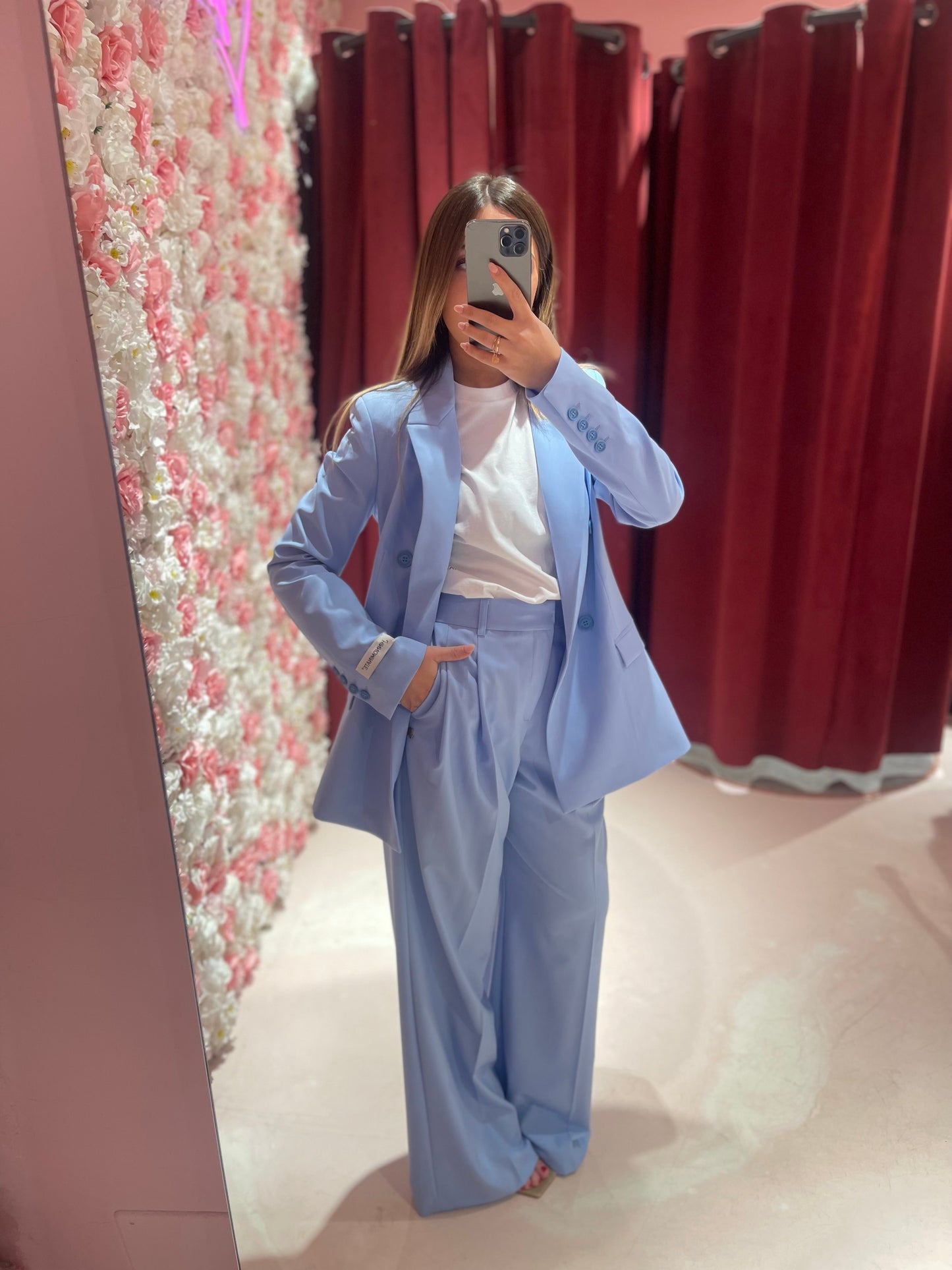 Pantalone Over Con Pences • Azzurro Pastello HINNOMINATE
