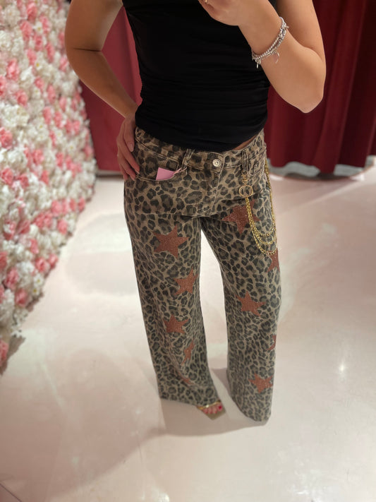 Denim Leo con stelle catena rimovibile