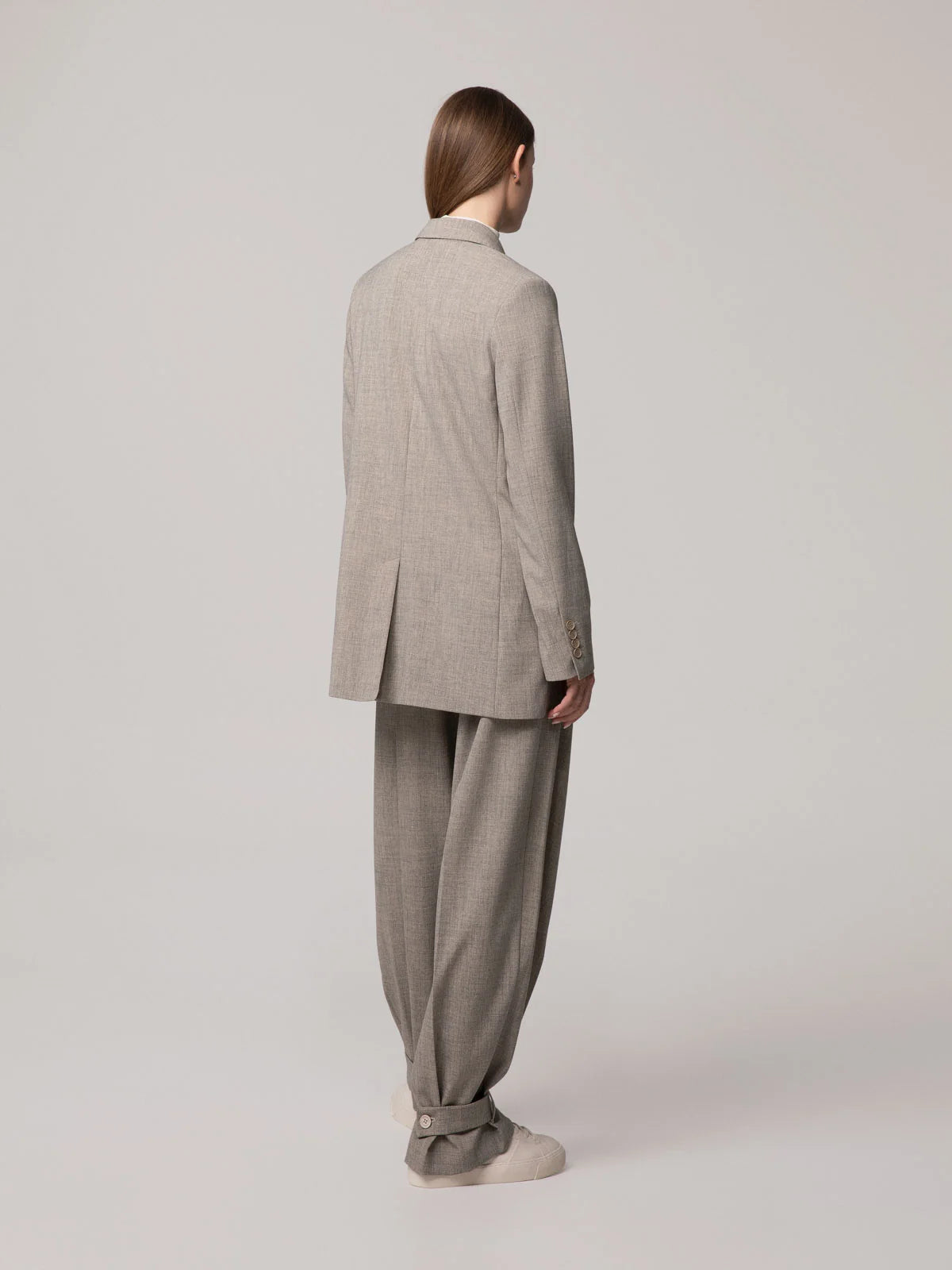 Pantalone in poliviscosa con cinturino tortora Hinnominate