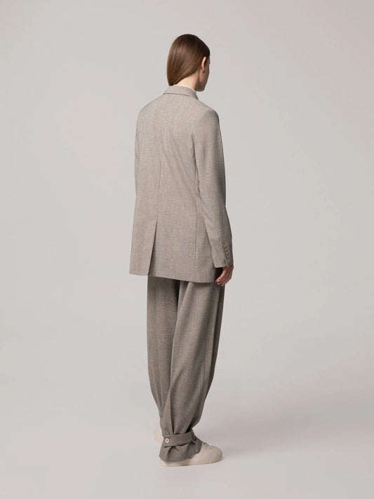 Pantalone in poliviscosa con cinturino tortora Hinnominate