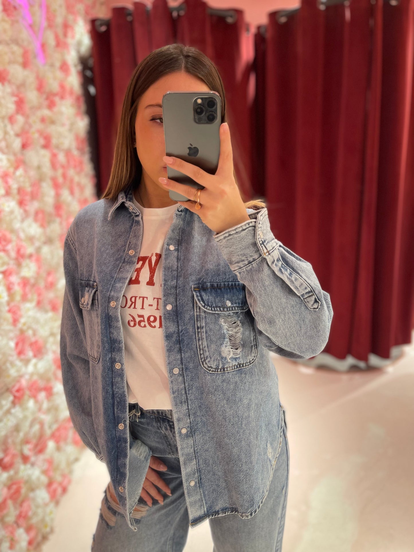 Camicia In Denim Con Rotture • Blu Chiaro HINNOMINATE