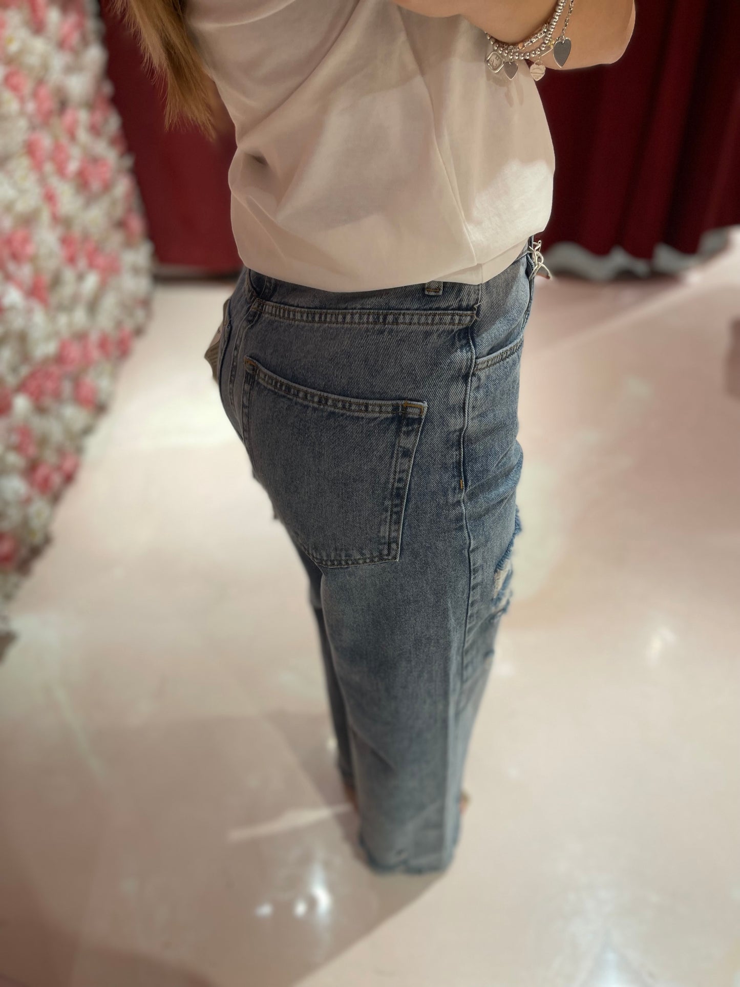 Jeans Baggy Fit In Denim Con Rotture • Blu Chiaro HINNOMINATE