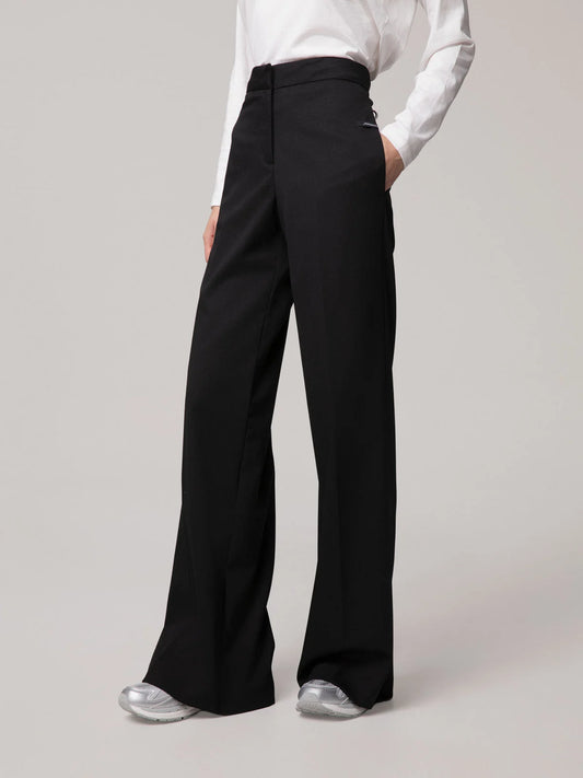 Pantalone flare in frescolana nero Hinnominate