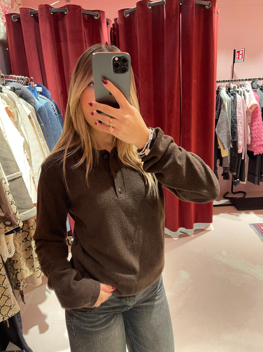 Polo in maglia misto cashmere moro Hinnominate