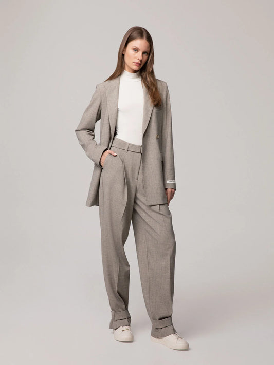 Pantalone in poliviscosa con cinturino tortora Hinnominate