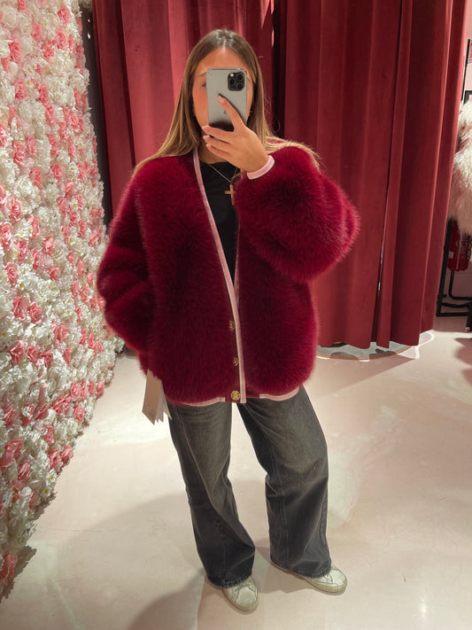 Bomber college eco pelliccia bordeaux yl