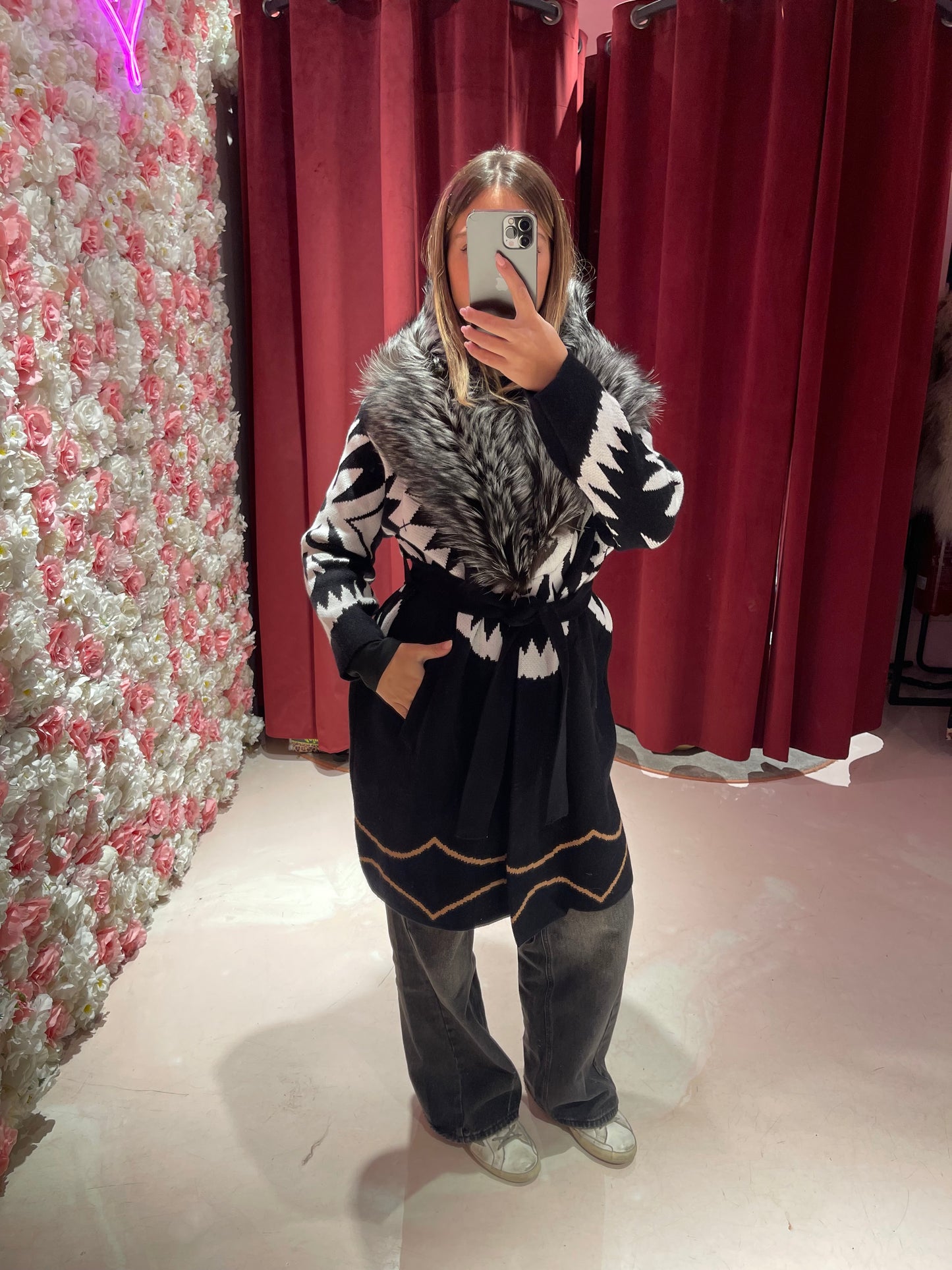 Capotto Cardigan pelo volpe yl