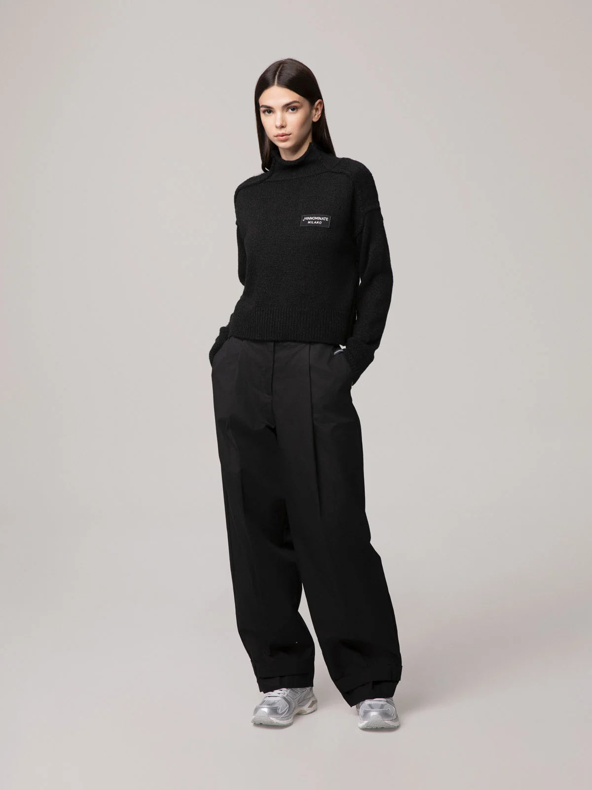 Pantalone in cotone con cinturino nero Hinnominate