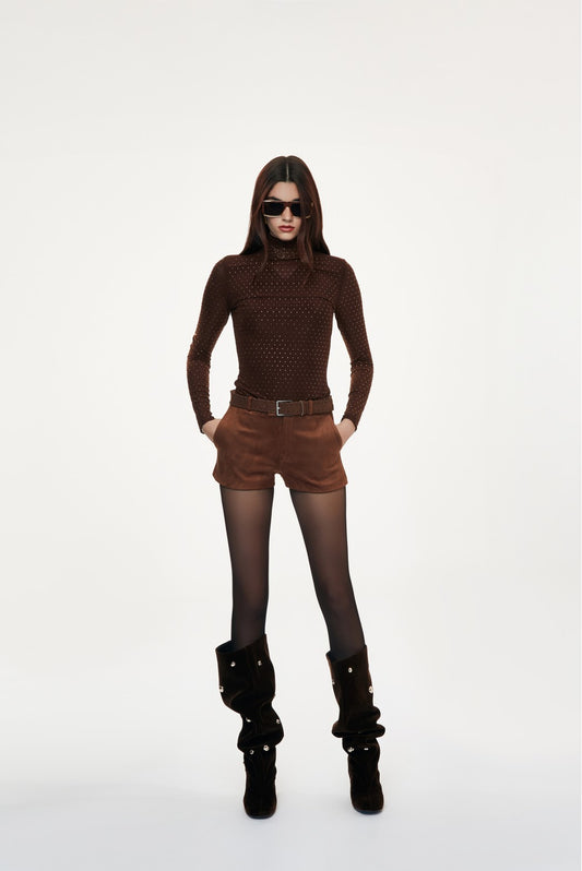 Maglietta trasparenza strass Pagani cioccolato Odi Odi