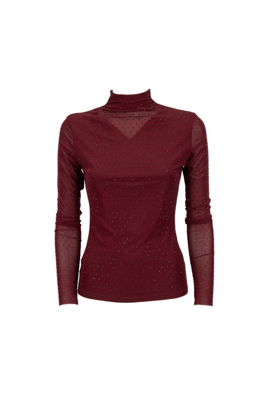 Maglietta trasparenza strass Pagani bordeaux Odi Odi