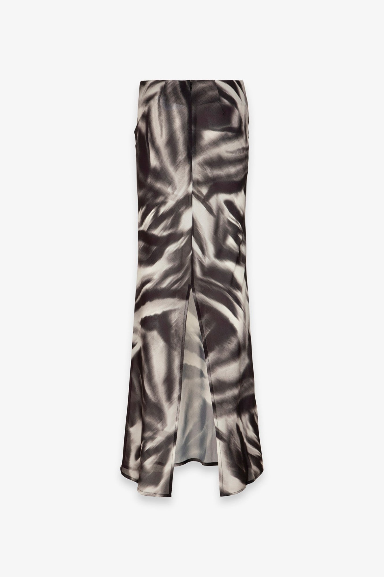 Gisel - Gonna Lunga In Georgette Con Spacco Dietro • Zebrato Nero Mar de Margaritas
