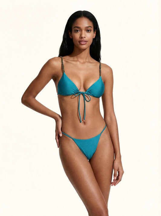 Bikini Donna Me fui Triangolo con Slip fisso Petrolio Me Fui