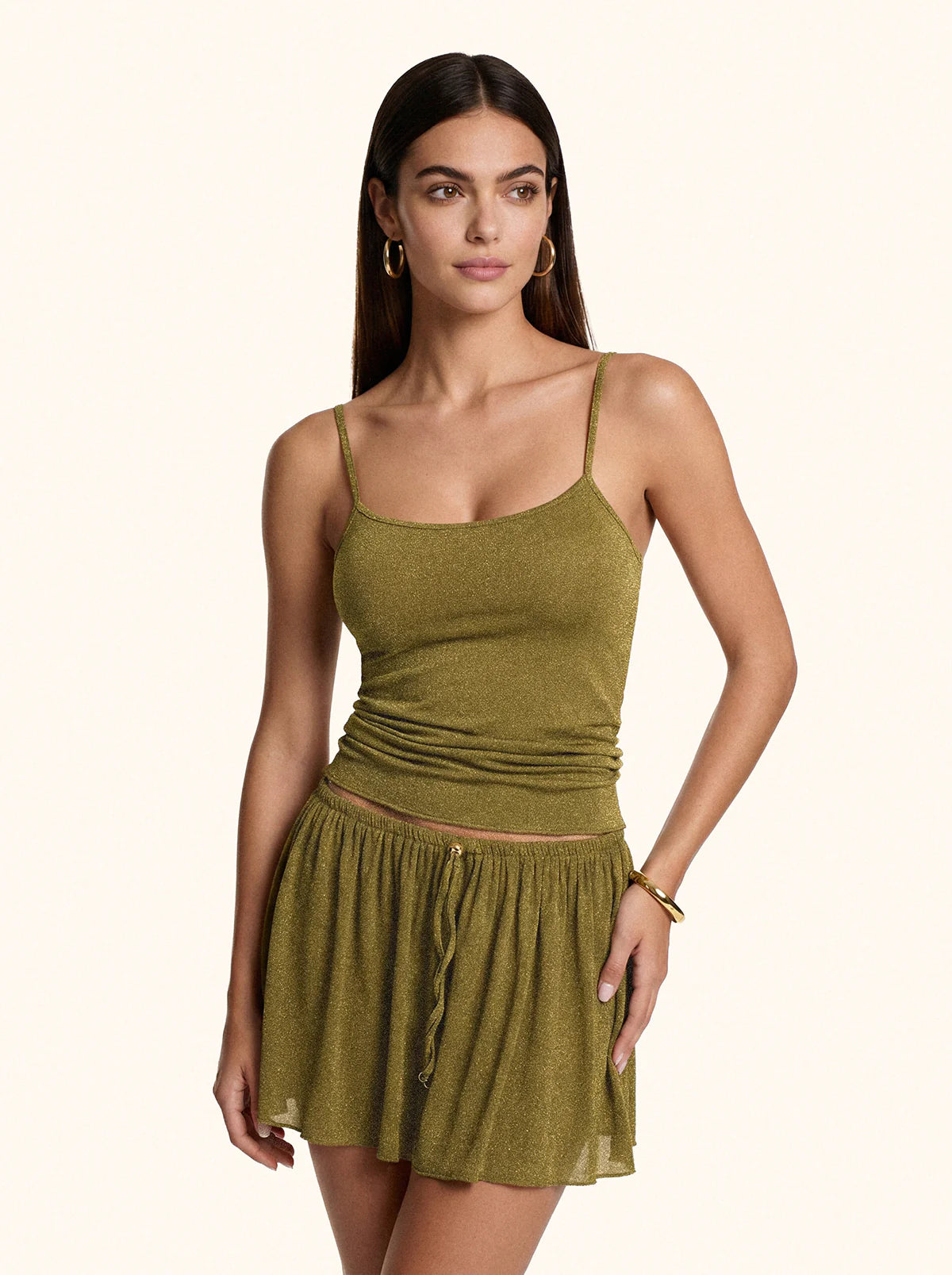 Gonna corta Donna Me fui Verde Militare