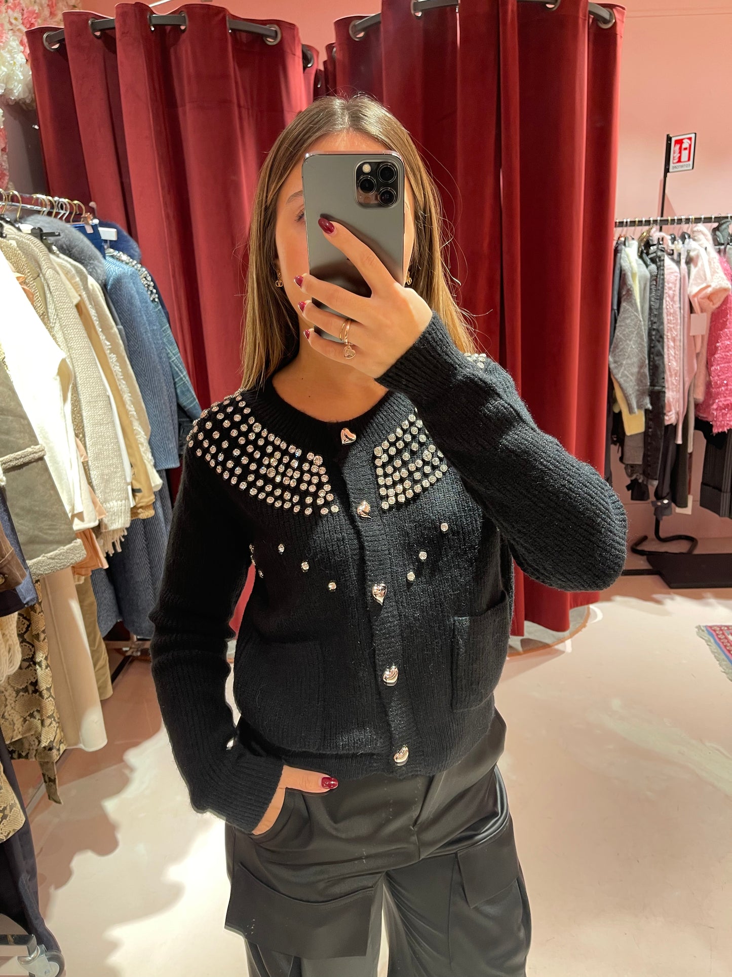 Lasa cardigan strass cuori Odi Odi