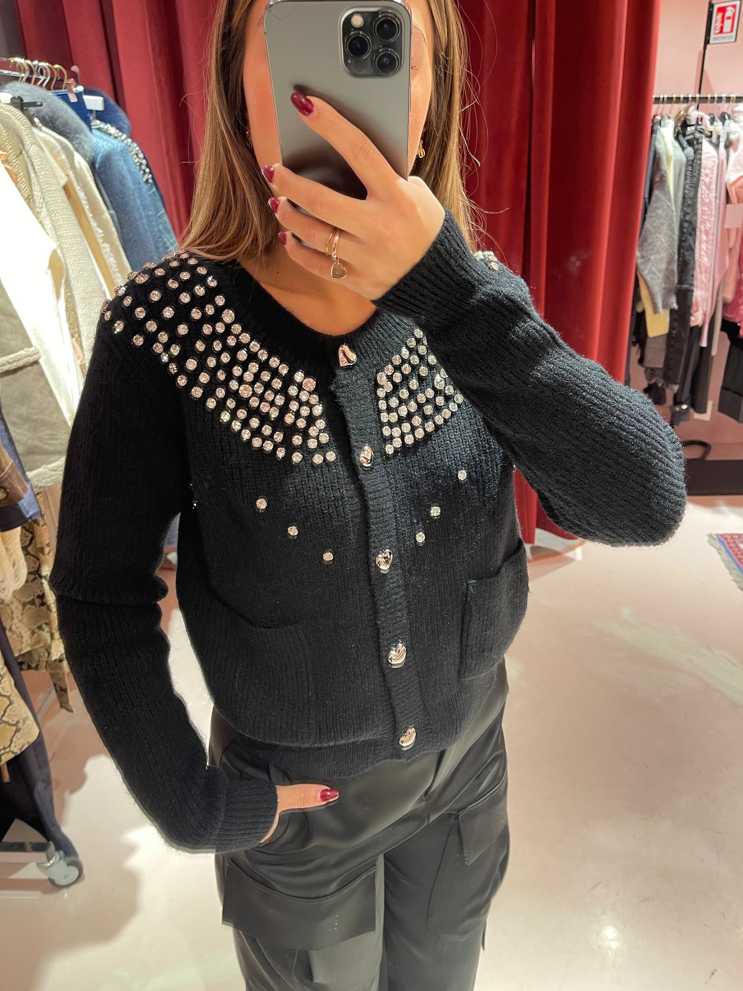 Lasa cardigan strass cuori Odi Odi
