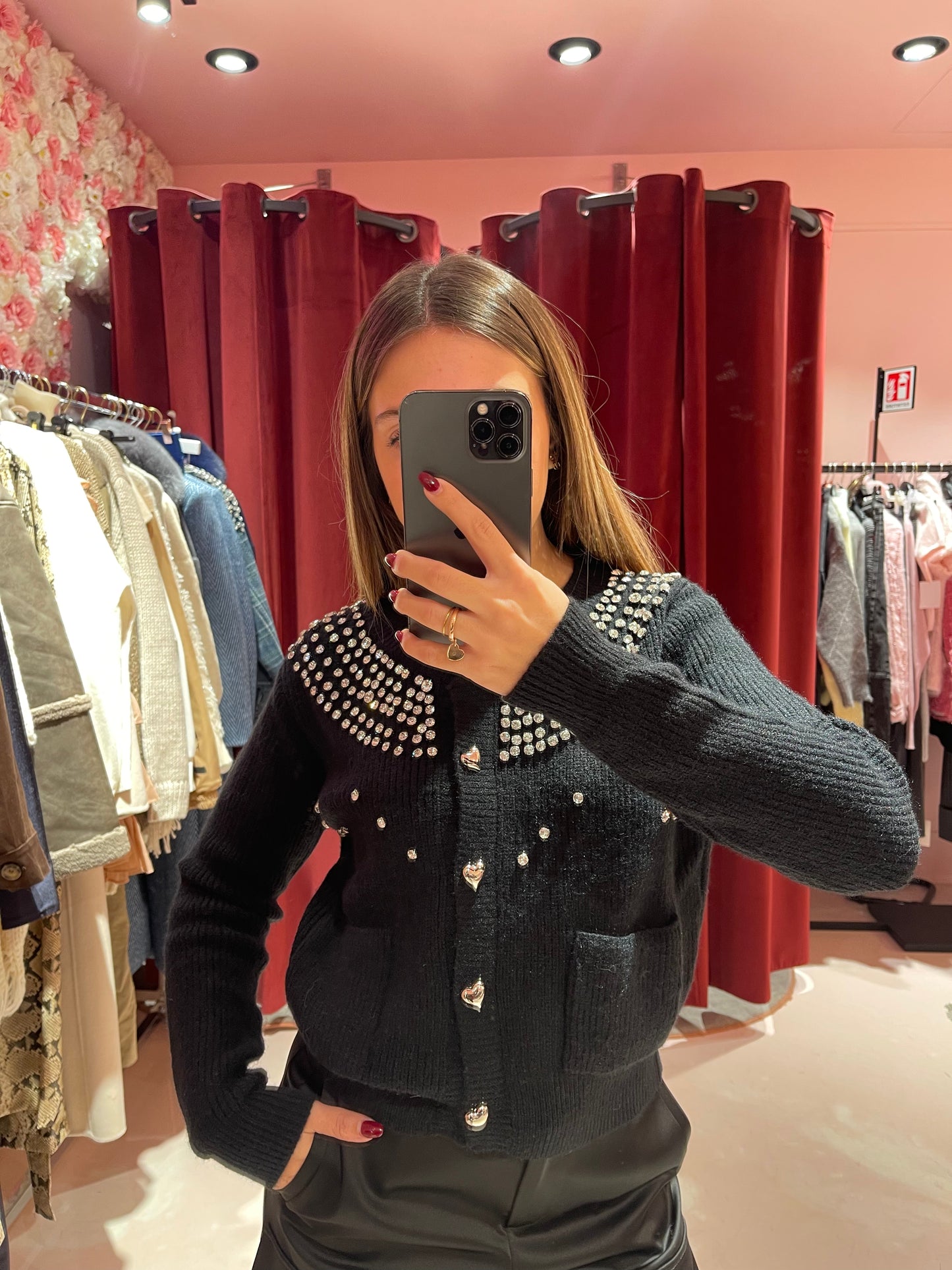 Lasa cardigan strass cuori Odi Odi