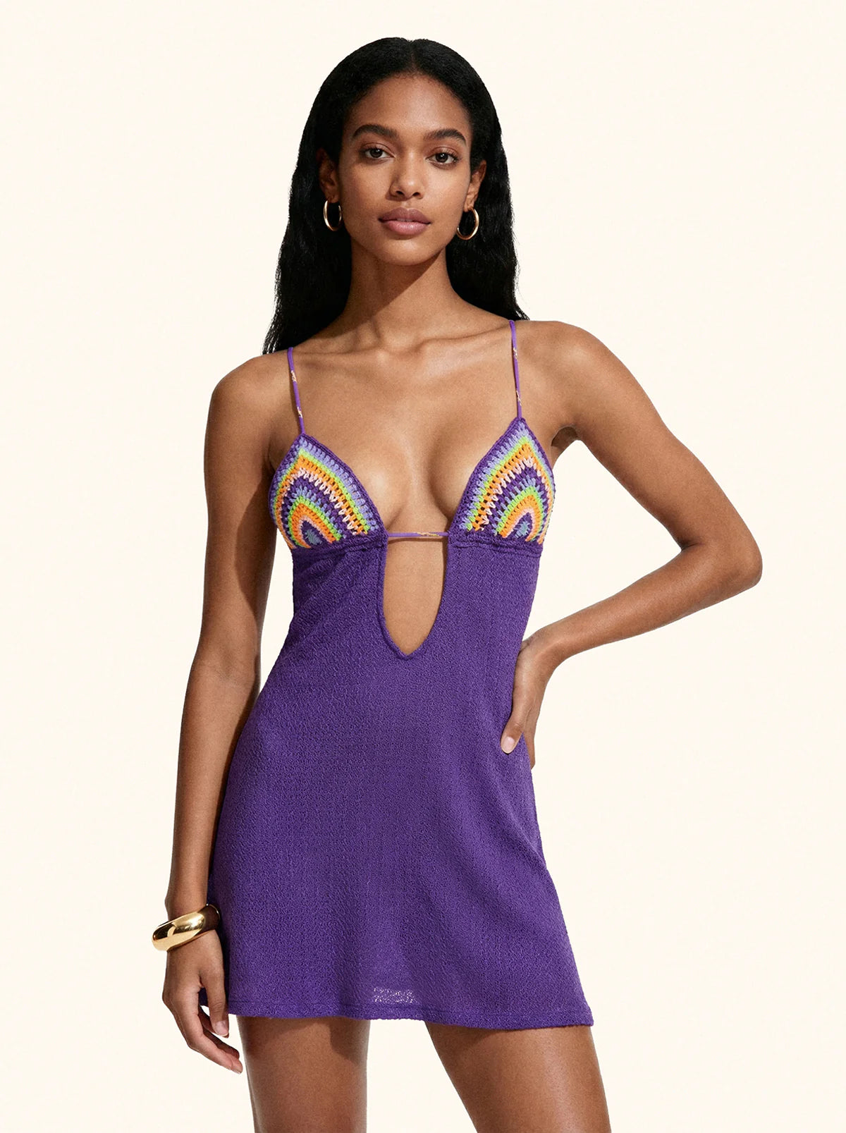 Vestito corto Me fui Crochet Viola