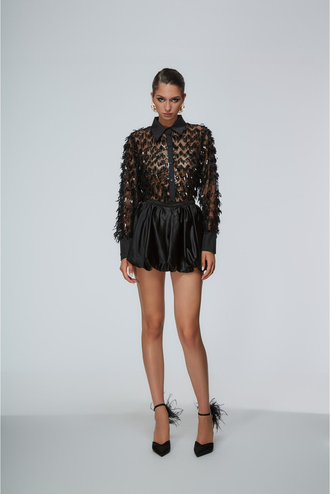 MINORI CAMICIA NERO ODI ODI