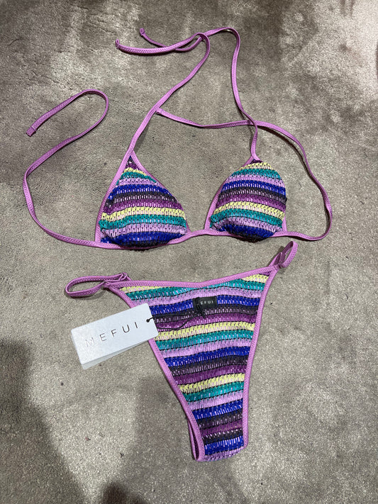 Bikini triangolo slip regolabile righe Me Fui
