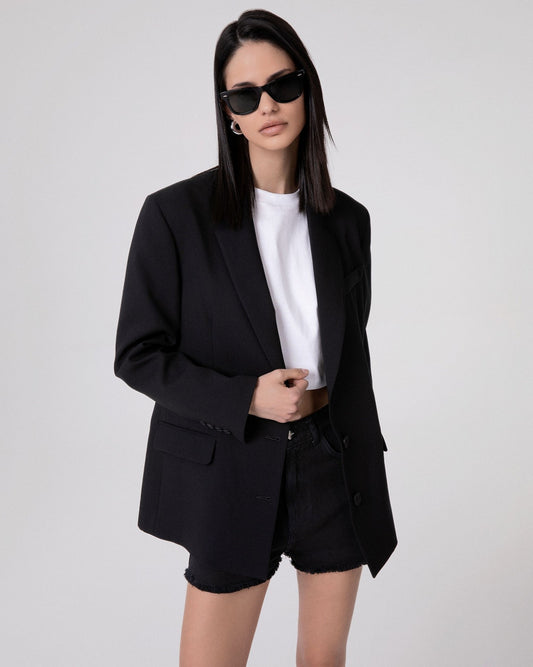 Giacca Monopetto Over Con Spalline • Nero HINNOMINATE