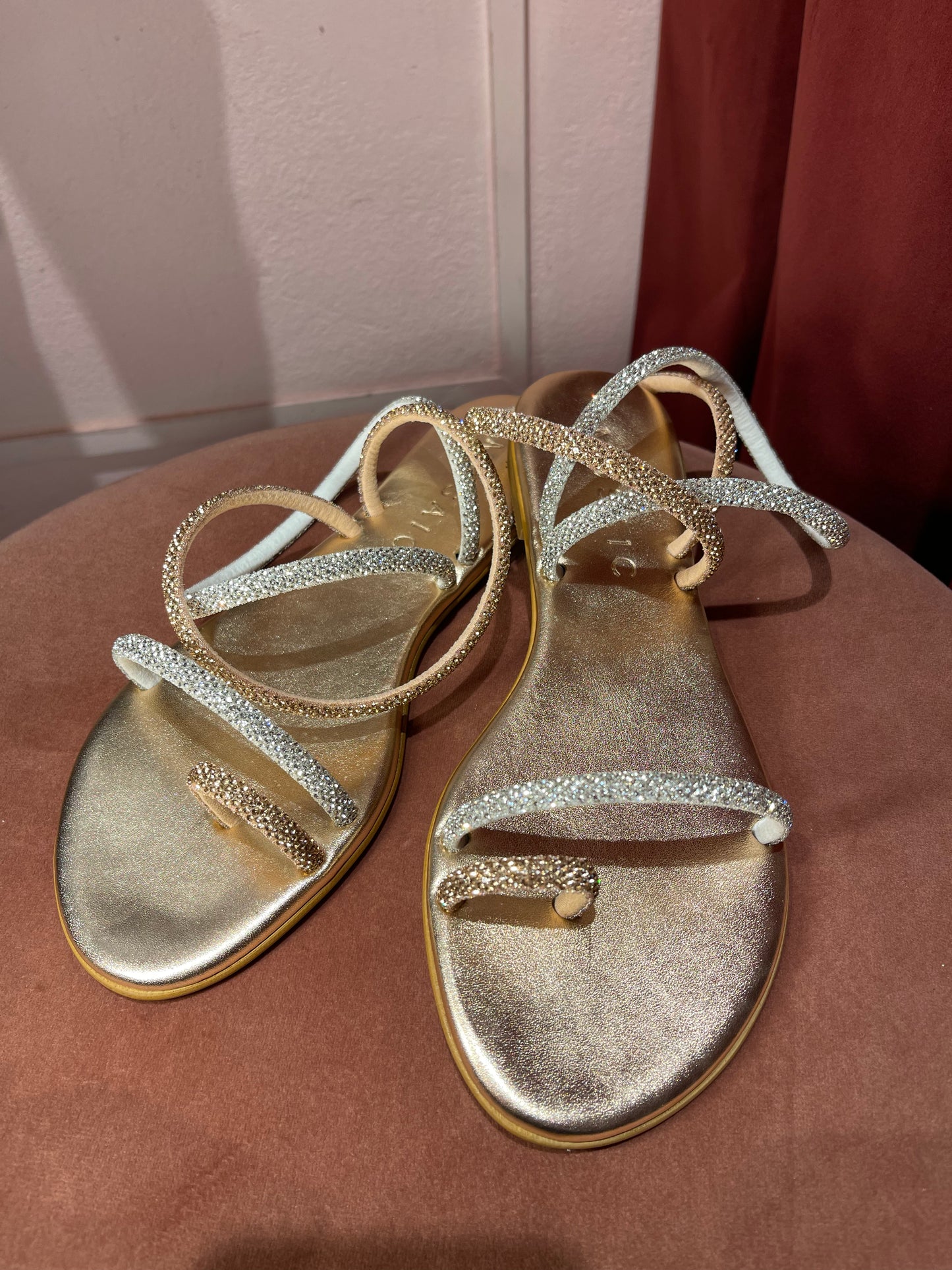 Sandalo intreccio caviglia Areti Rose Gold Silver