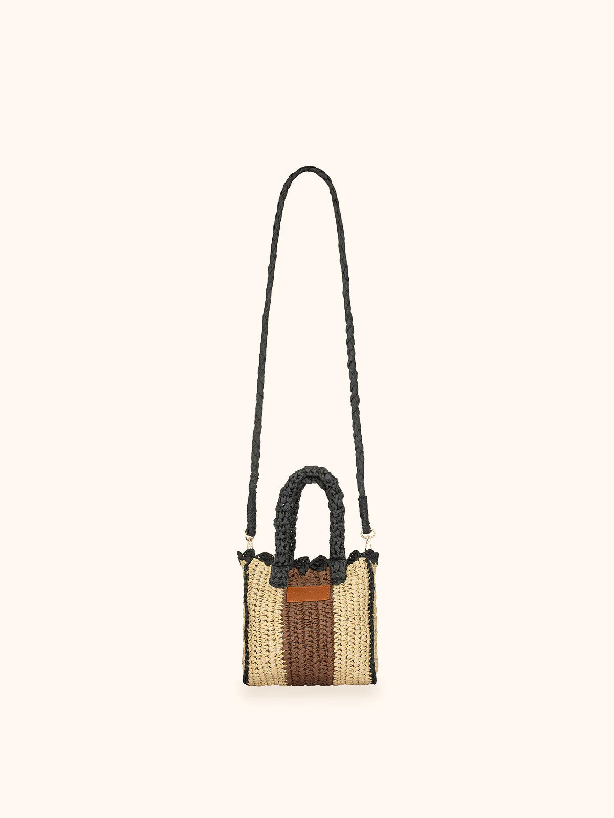 Mini Bag Donna Me Fui Beige righe con tracolla
