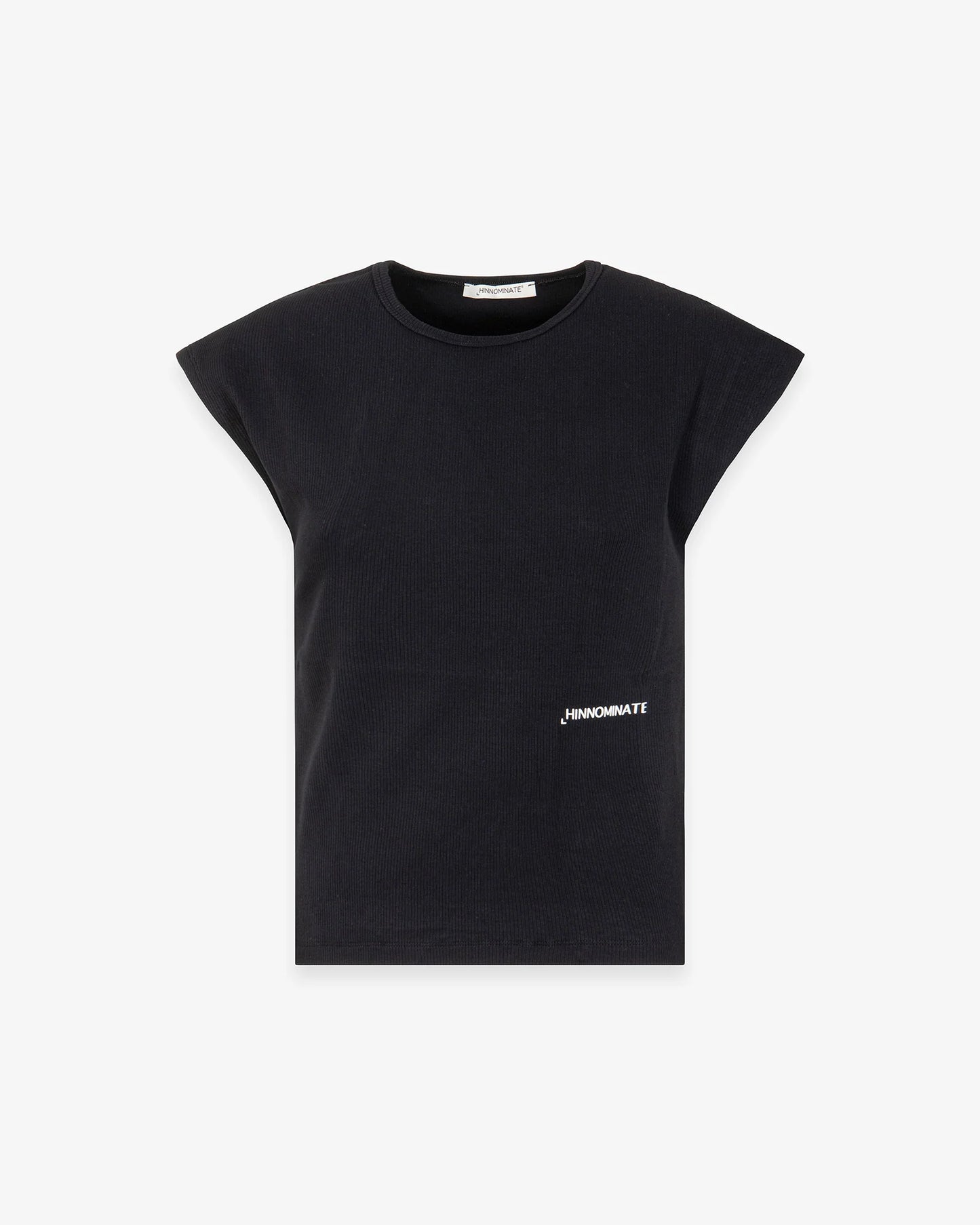 T-shirt mezza manica in costina nera Hinnominate