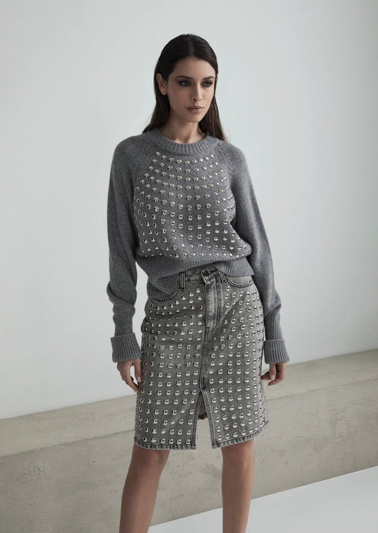 PULLOVER BORCHIE MORBIDO MISTO LANA MANICA LUNGA ODI ET AMO