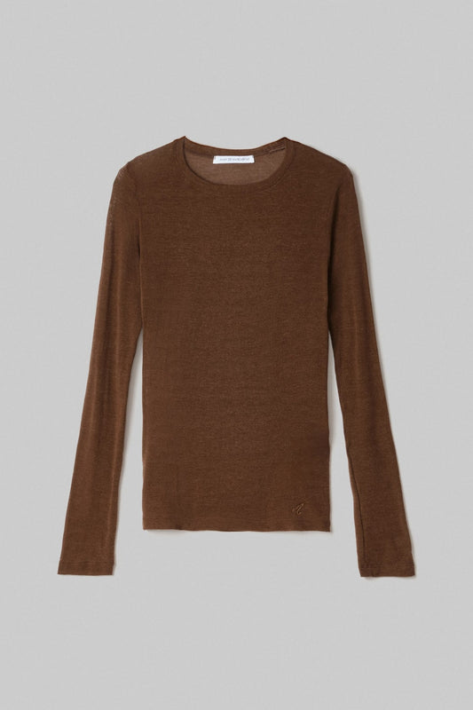 Luce - Maglia Girocollo Manica Lunga In Maglina • Tabacco Mar de Margaritas